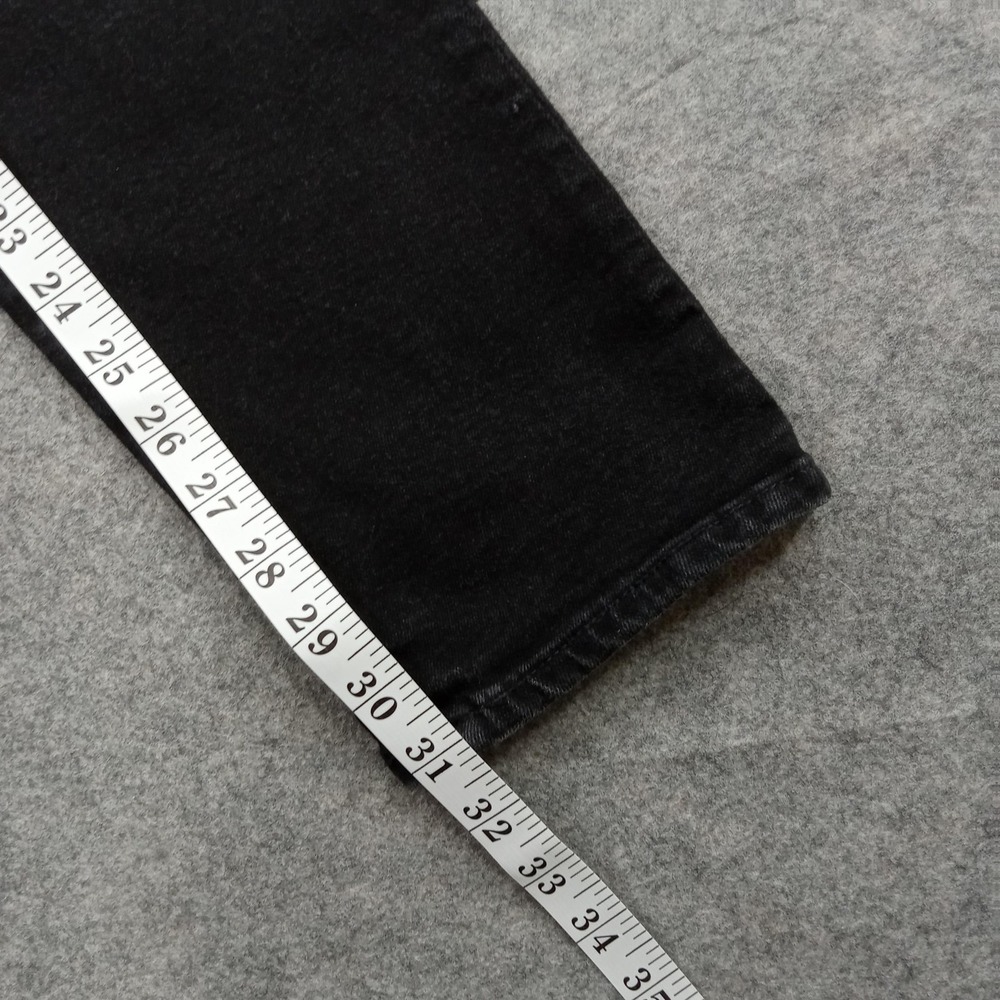 7 For All Mankind Jeans Mens 36x31 Black Slim Skinny Stretch Denim Pants Zip Fly - Picture 6 of 8